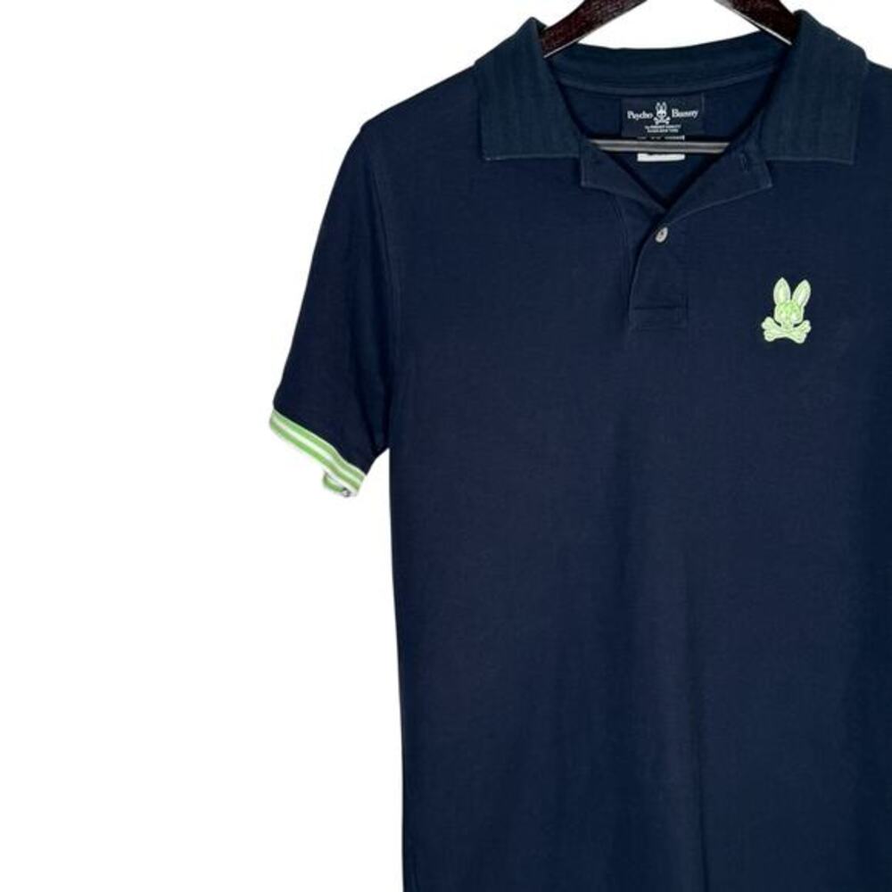 Psycho Bunny Navy Blue Woman's Short Sleeve Polo Shirt UK Size 4 Us Size XS - Picture 5 of 7